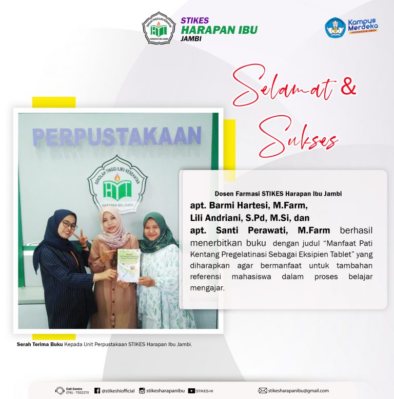 Dosen Farmasi STIKES Harapan Ibu Jambi menulis buku