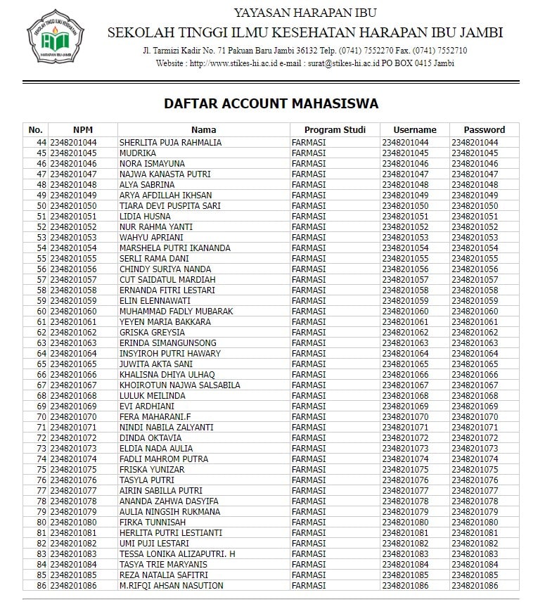 Akun Portal Mahasiswa Angk 2023 - Farmasi page 2