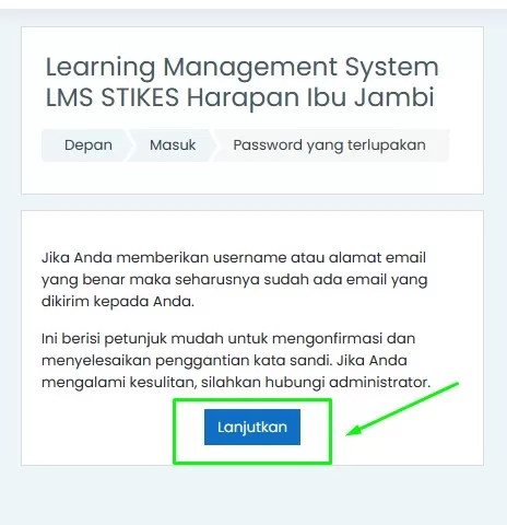 reset password akun elearning stikes hi