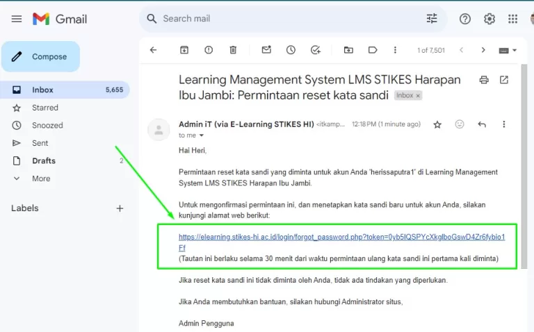 reset password akun elearning stikes hi